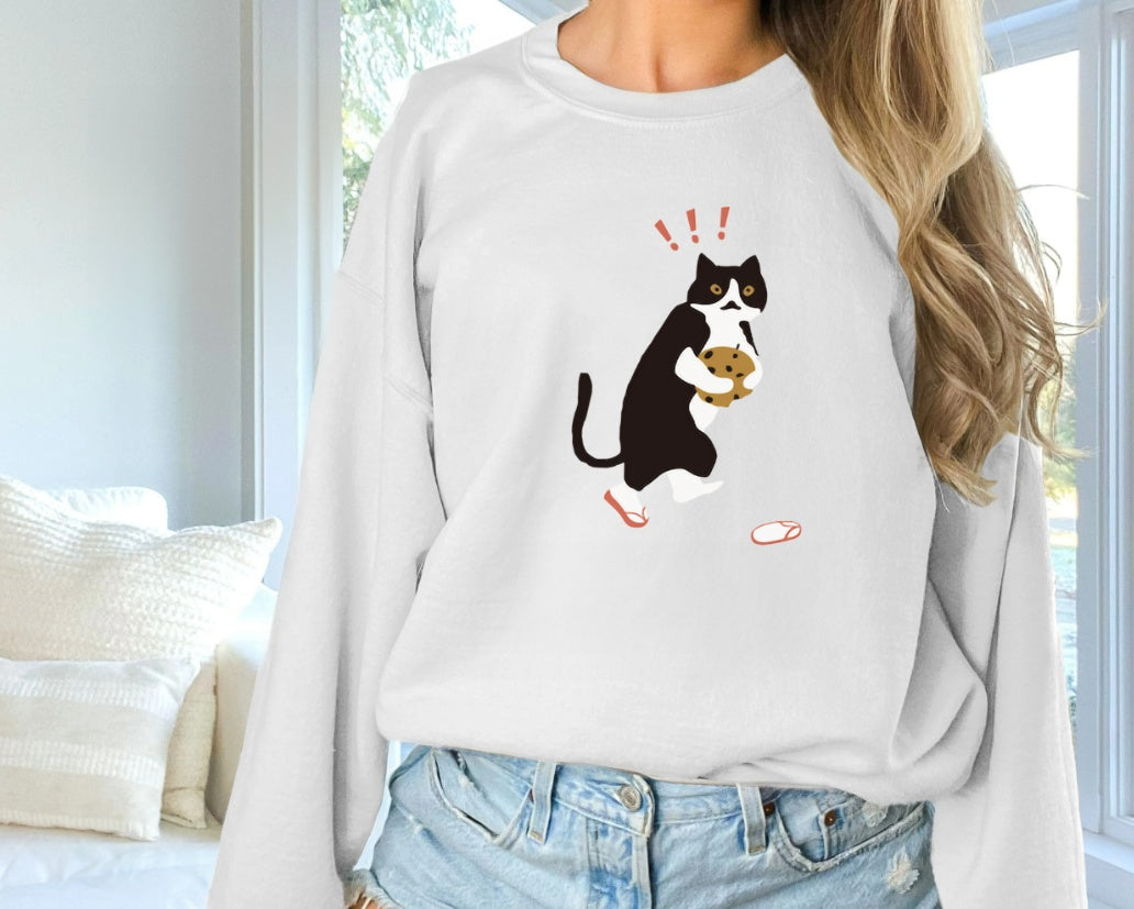 Kvinders moderigtige ensfarvede langærmede sweatshirt med tryk