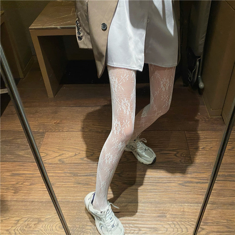 Flower Thin Mesh Lace Base Body Stockings