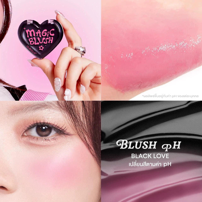 Heart-shaped Blush Rouge Temperature-sensitive Color Changing Not Easy To Fade