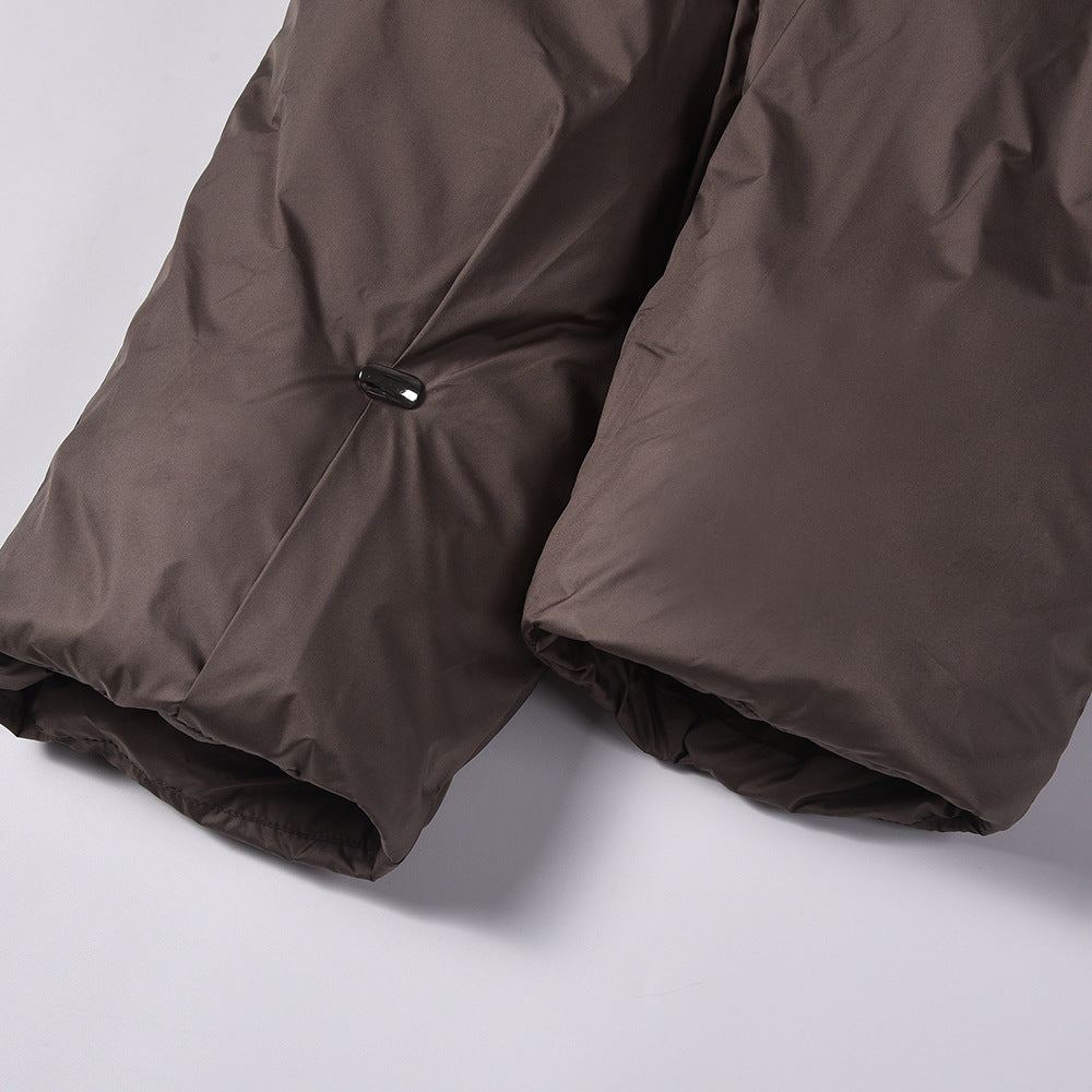 High-grade Solid Color Stand-up Collar Cotton-padded Coat Men's Winter Thickening