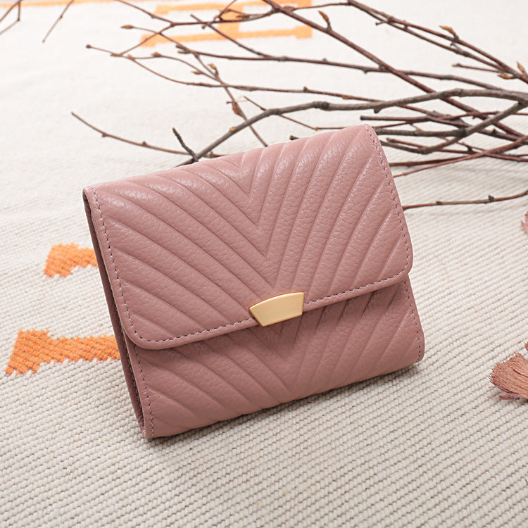Large-capacity Leather Zipper Two-fold Long Clutch