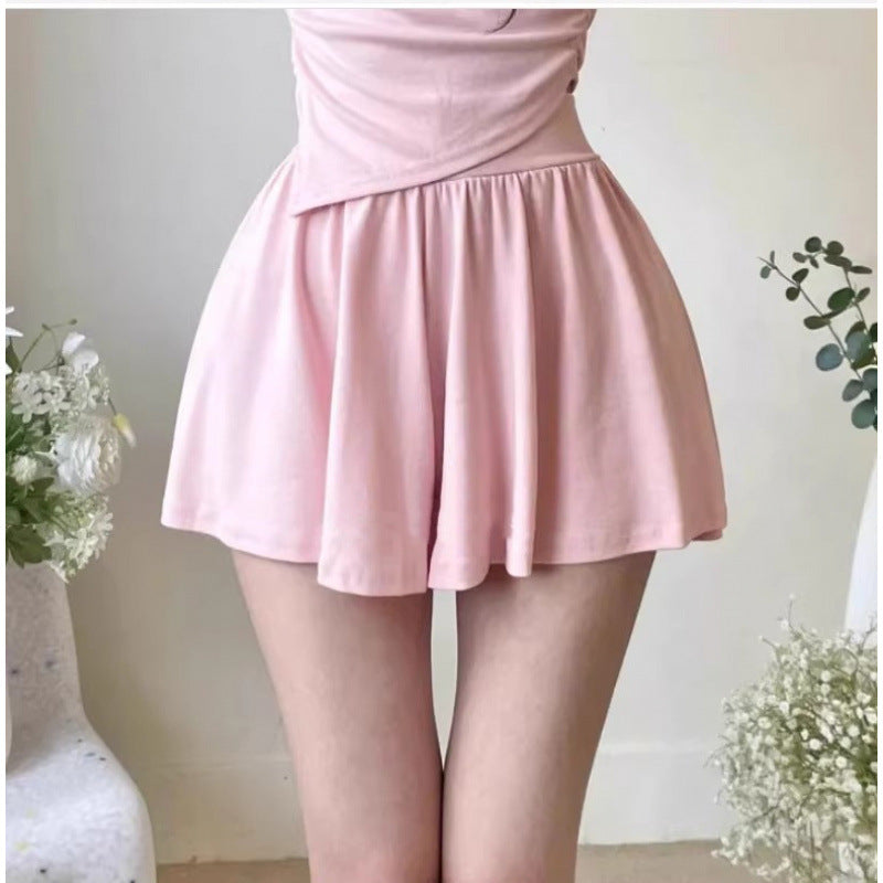 Fashionable Sexy Off-Shoulder Bow-Trimmed Asymmetrical Hem Long-Sleeve Top And Pants Set