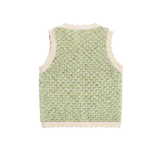 Textured Knitted Top Cute Slim-fit Fresh And Sweet