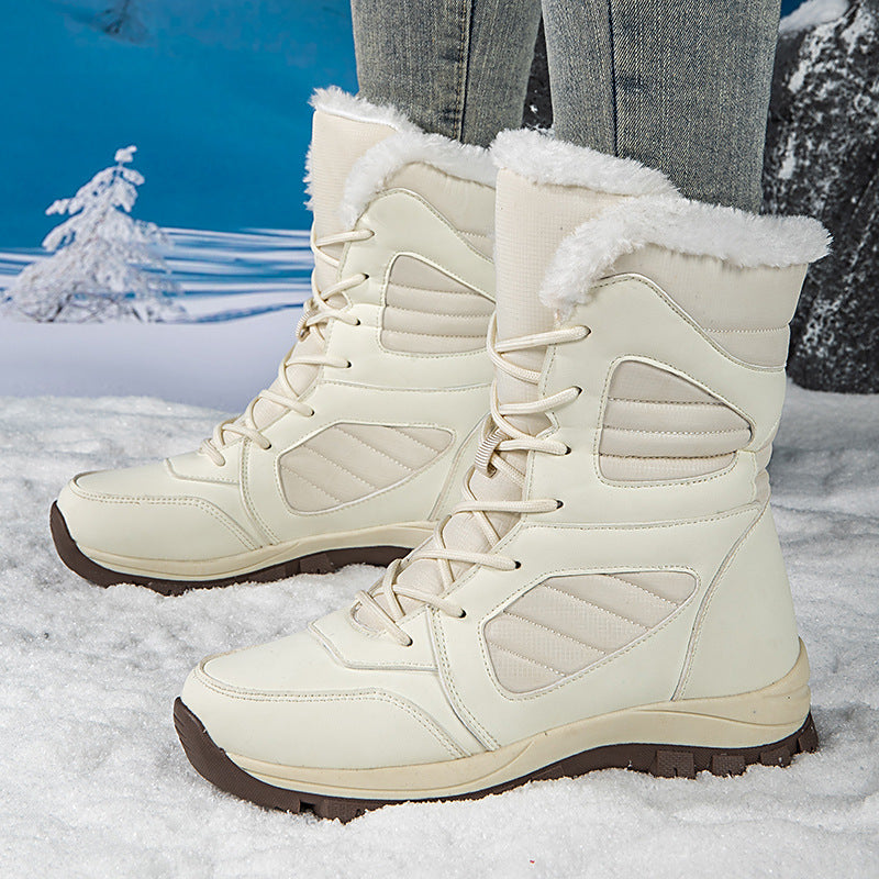 Sneeboots Bomuldssko Til Vinter Høje Med Fleece Ekstra Tykke For Varme Og Vandtætte