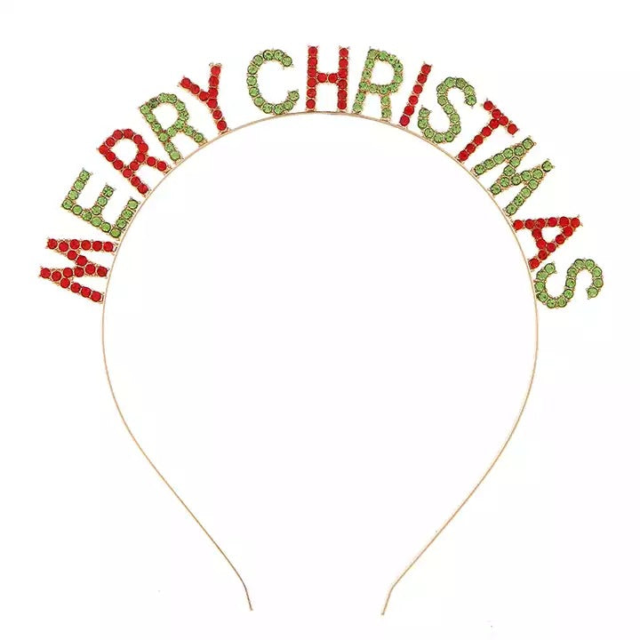 European And American Alloy Crystal Christmas Staghorn Hair Hoop