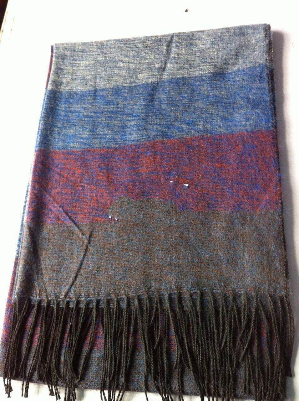 Cashmere striped checked shawl