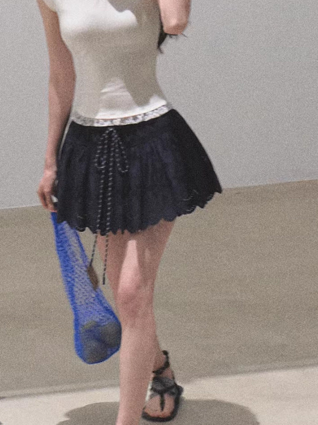 Bohemian Hollow Holiday Trend All-match Slimming Skirt