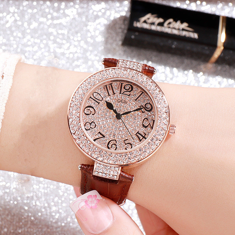 Waterproof Diamond Women's Watch Fashion Student Large Dial