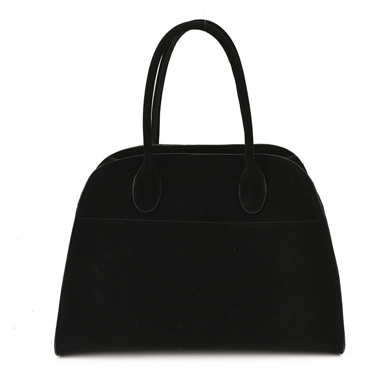 Retro-style High-capacity Suede-look Single-shoulder Tote Bag