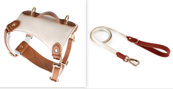 Leather Pet Vest Type Lead Rope Chest Strap