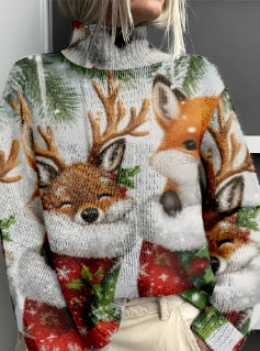 Dameuldtrøje Mode Personlighed Rullekrave Sweater