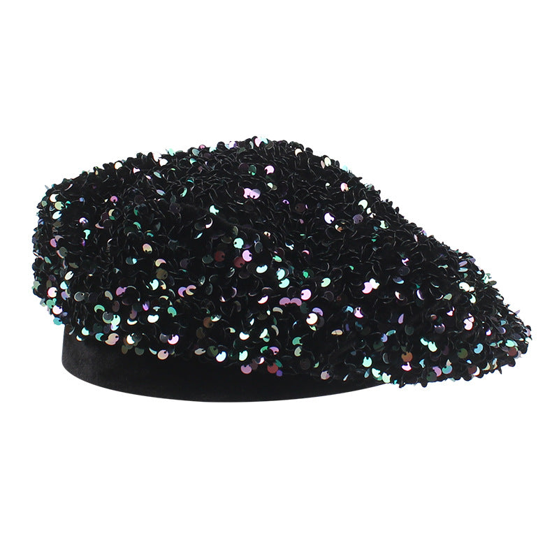 Versatile Fashion Couple Personality Casual Sequin Beret