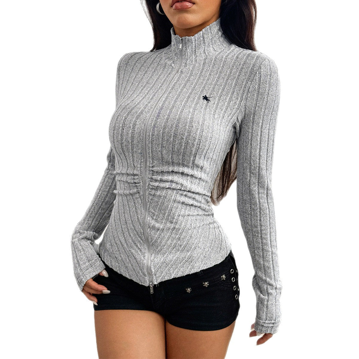 Hot Girl Slim Fit Langærmet Top til Kvinder