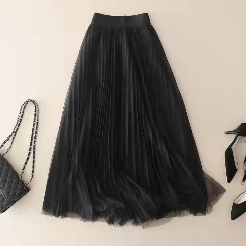 Women's Casual Skirt Mid-length Pleated Skirt