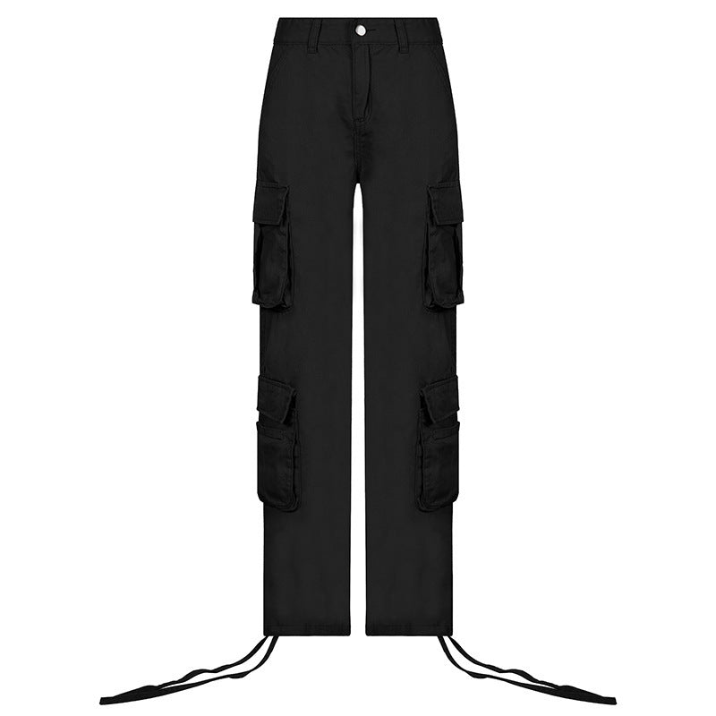 American Street Hip Hop Style Denim Cargo Pants Trousers