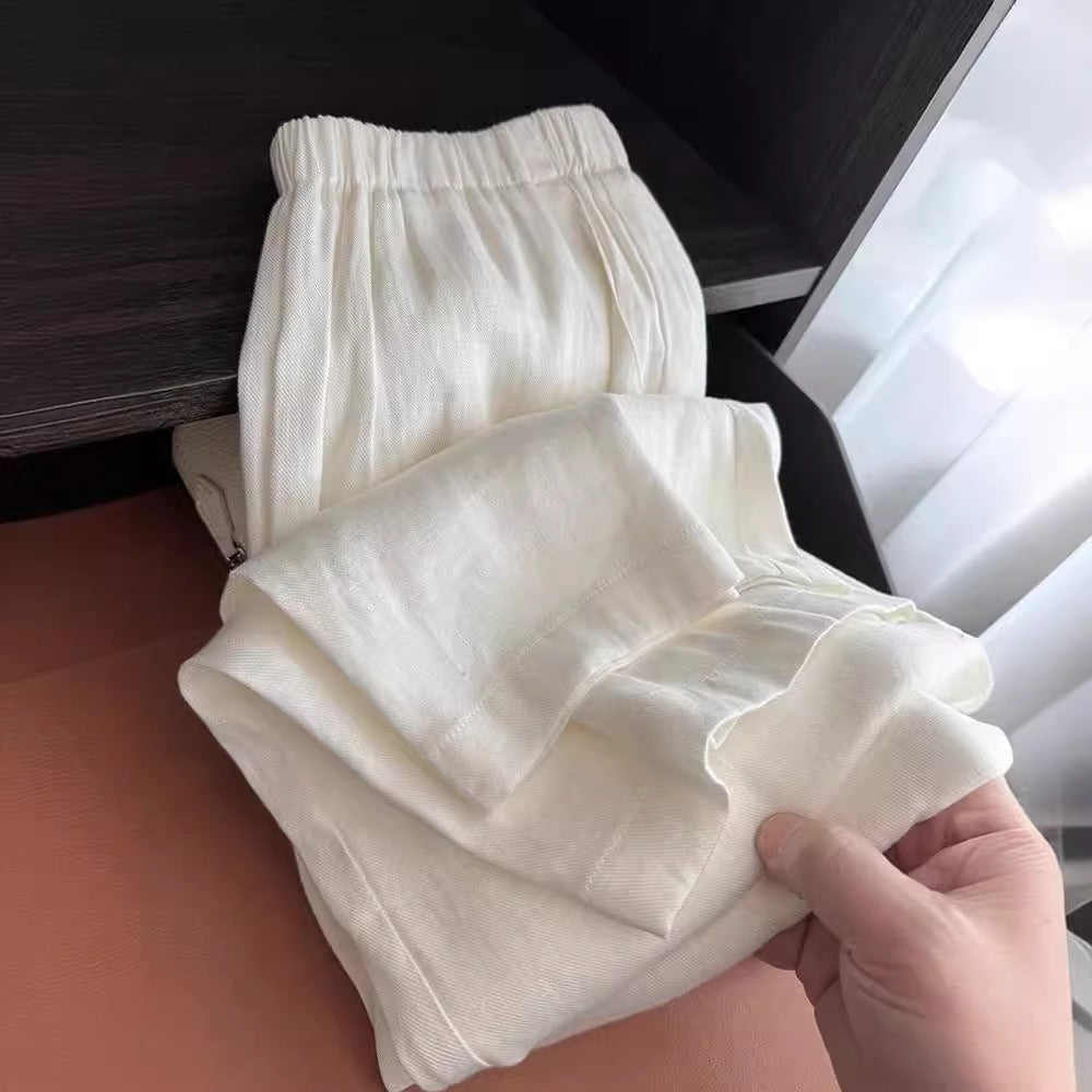Summer Thin High-end White Casual Pants