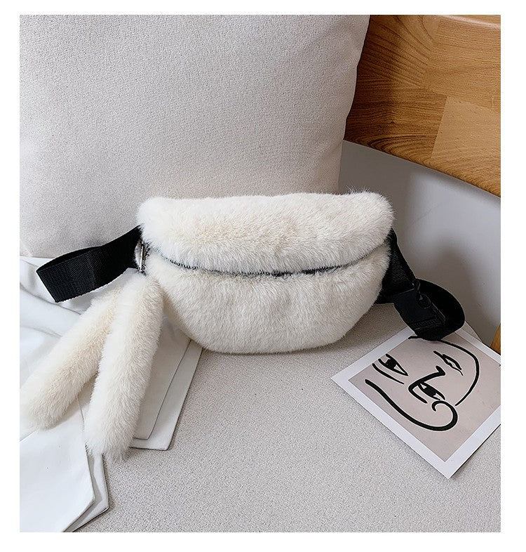 Women's Fashion Shoulder Fur Messenger Bag