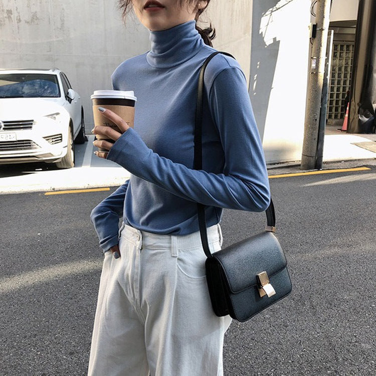 Dame Efterårs- Og Vintermode Trendy Koreansk Stil Underdelsskjorte