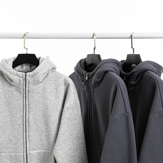 Loose And Versatile Plush Hooded Cardigan Sweater