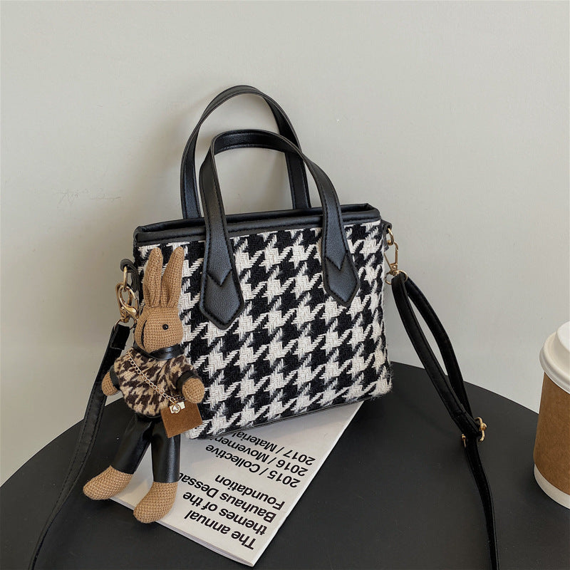 Mode Houndstooth Skuldertasker Bærbare Skakternede Håndtasker All-match Messenger Taske Dame Totes