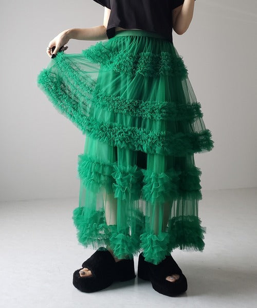 Three-layer Spliced Mesh Japanese-style Women's Skirt