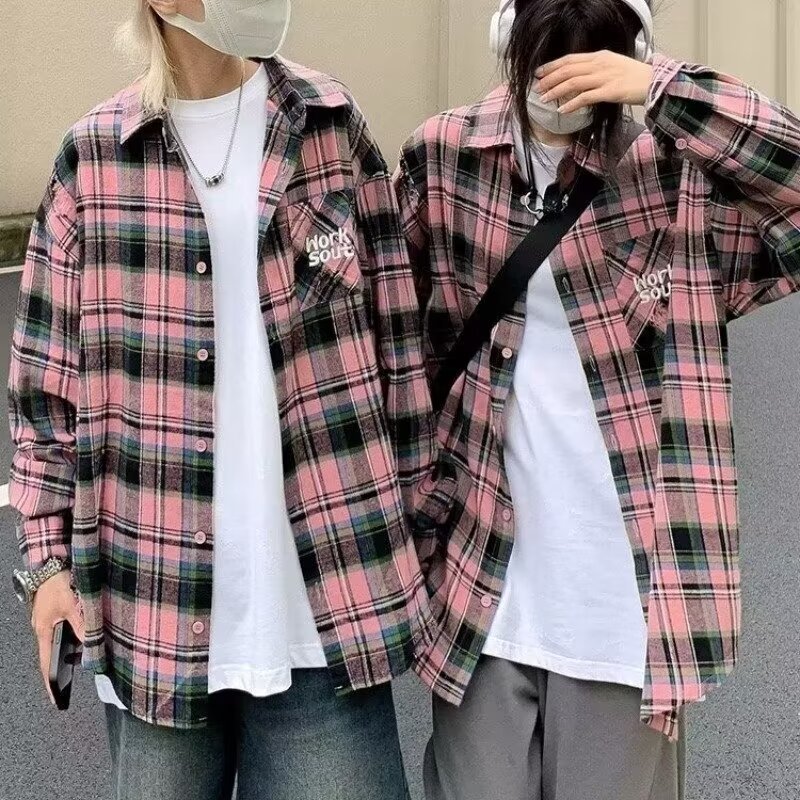 Tie-dye ternet langærmet skjorte til mænd efterår japansk vintage