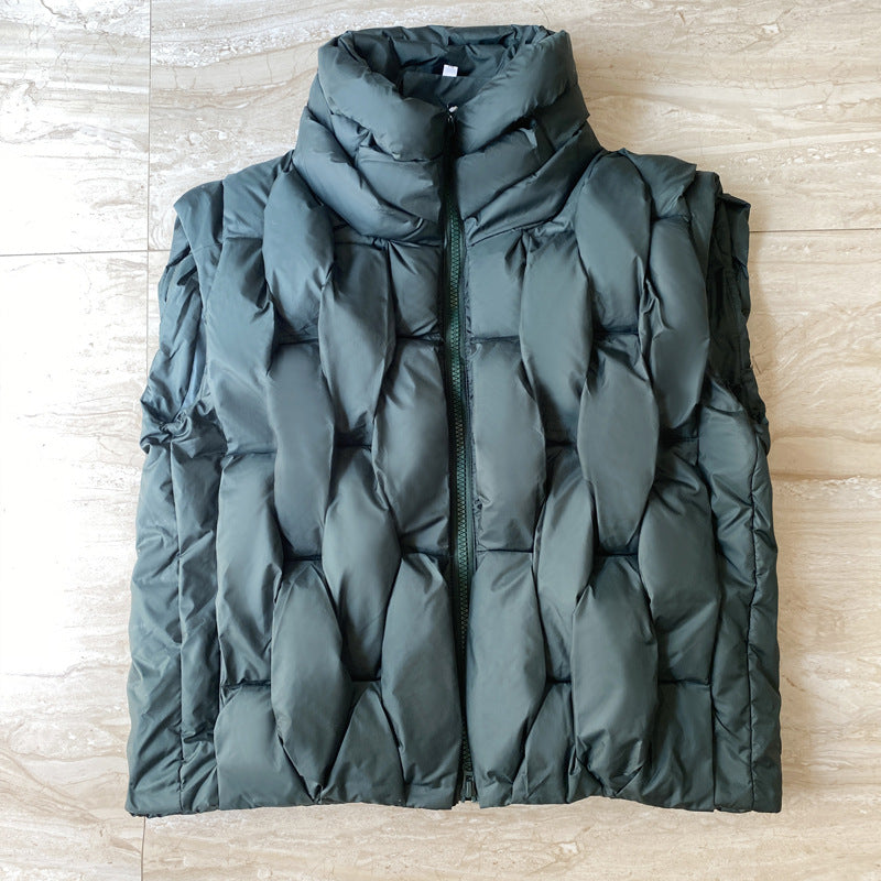 Fried Street Stand Collar Down Women's Cotton Vest