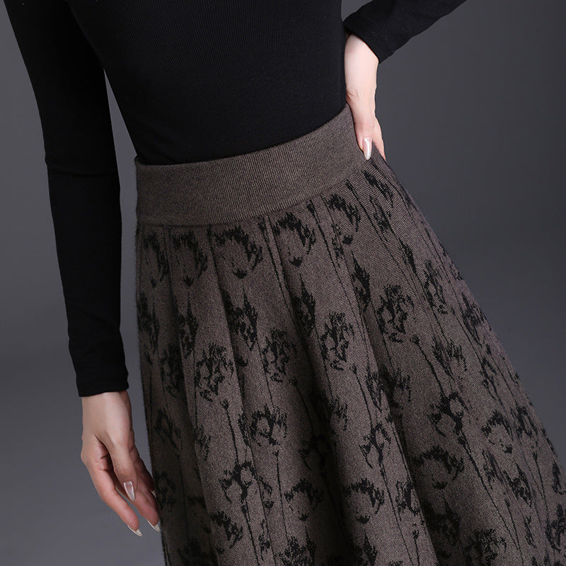 High Waist A- Line Large Hem Midi Dress