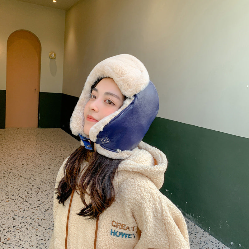 Men And Women With A Hundred PU Leather Thunderbolt Hat