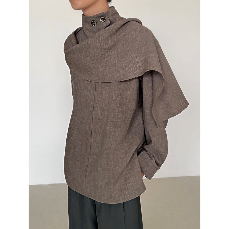 Retro Semi-high-neck Casual Top