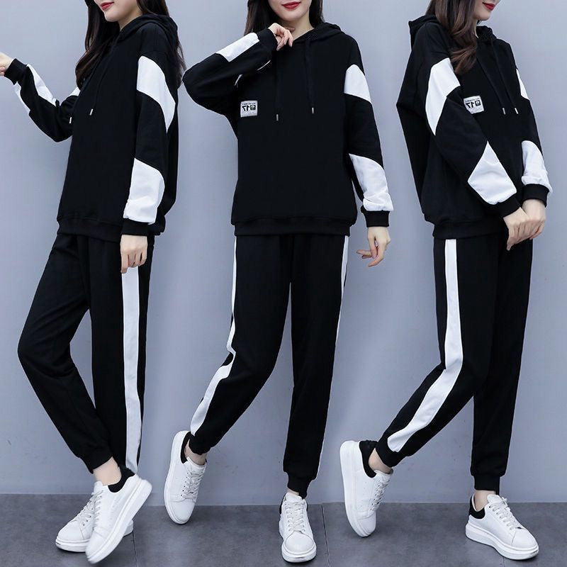 Womens Loose Plus-Size Fashionable Sportswear Set