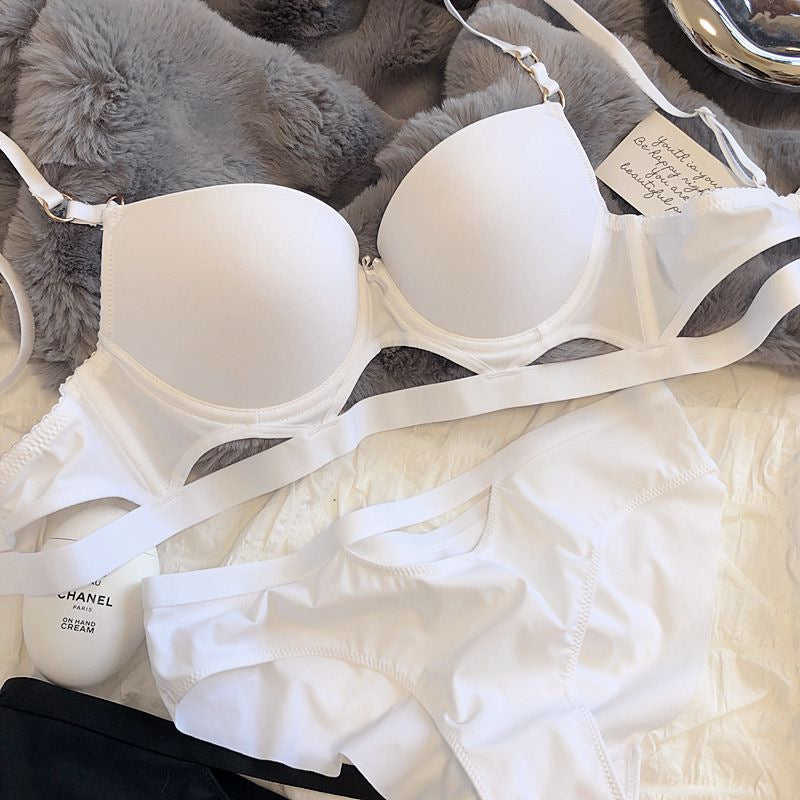 Small Chest Push Up Big Underwear Women's Hollow Soft Wire Accessory Breast Push Up 34 Bra Set