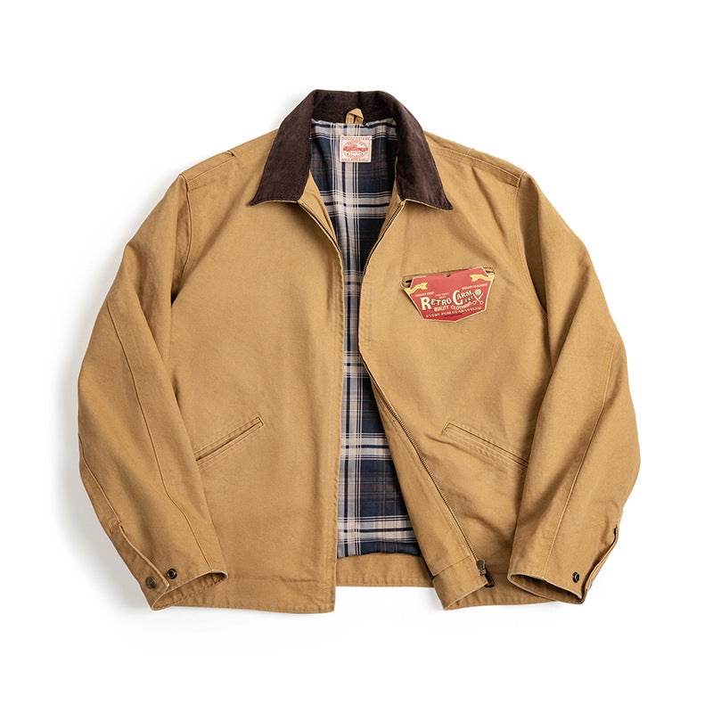 Canvas Turn-down Collar Coat Men's Autumn