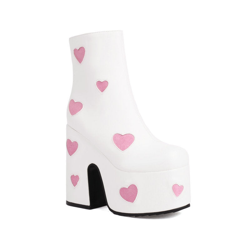 Muffin Thick Bottom Chunky Heel High Heel Martin Boots