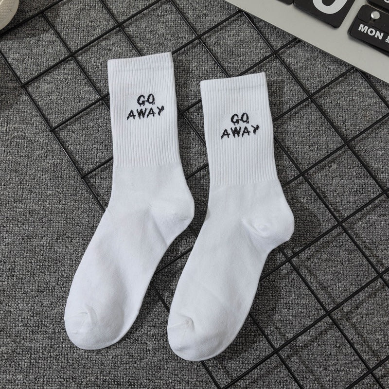 Letter White Men's Long Socks