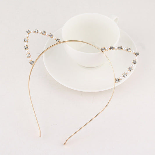 Pearl Diamond Cat Ear Headband