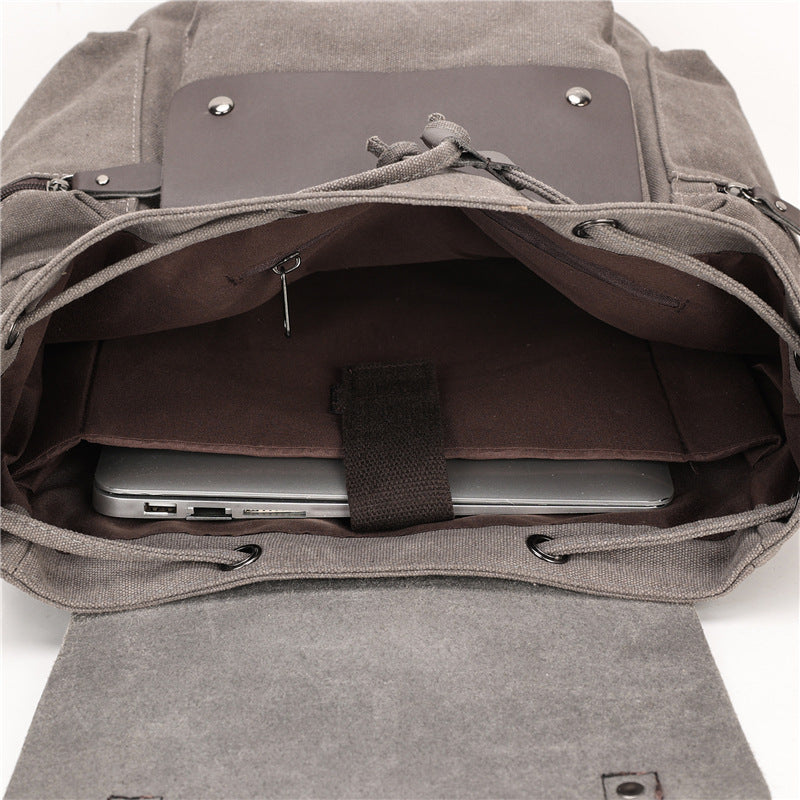 Rygsæk med snoretræk, retro lærred, personlighed