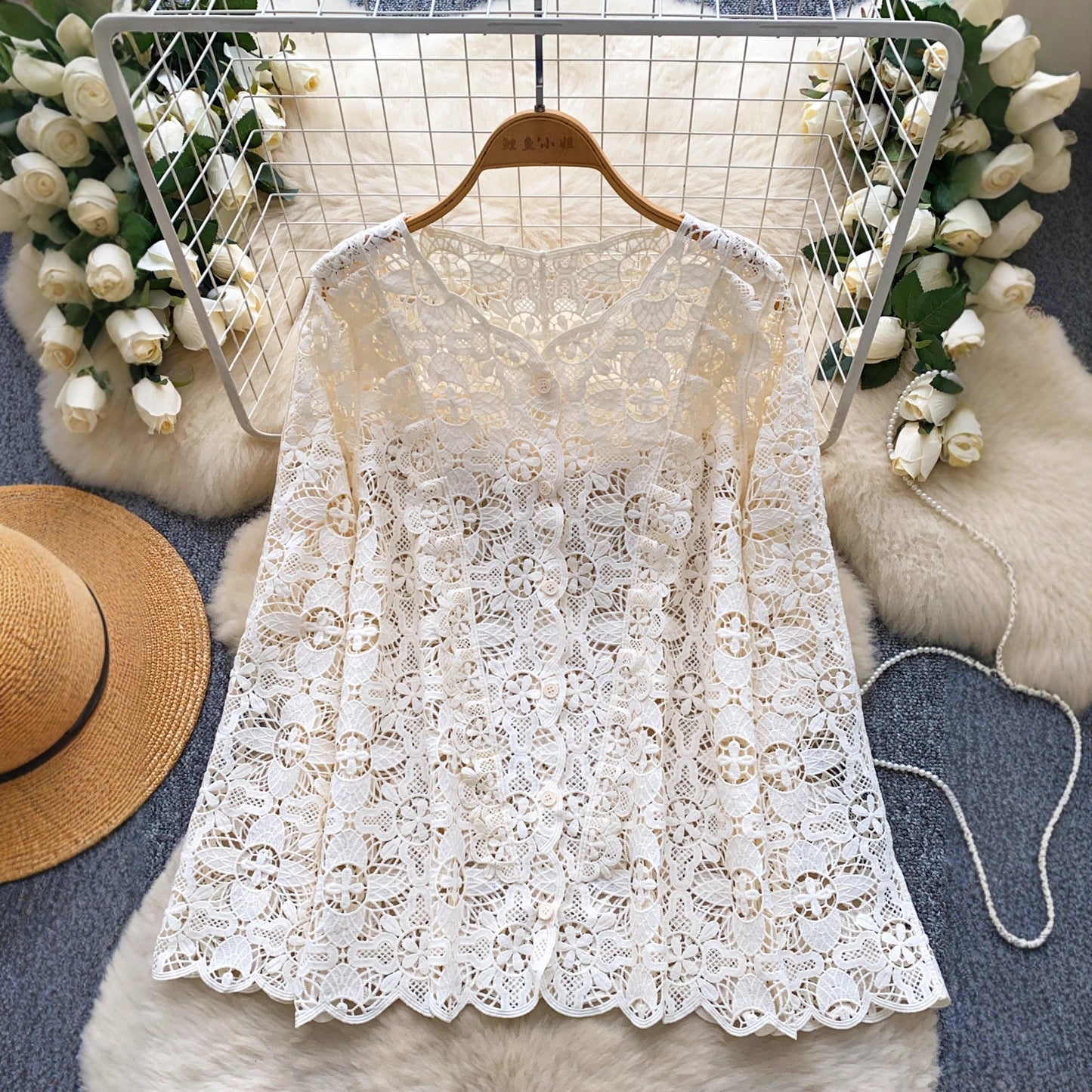 Women's Hollow Out Crochet Lace Top