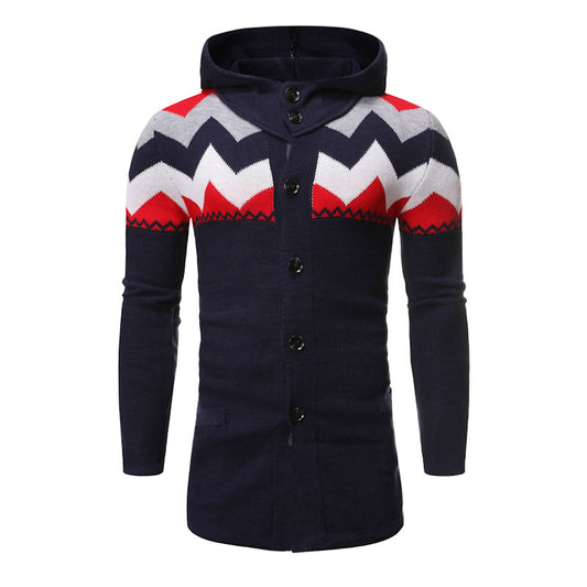 Autumn And Winter New European Code Men's Knitted Cardigan Sweater