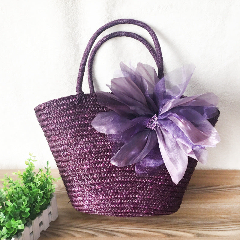 Fashionable Natural Wheat Straw Woven Shoulder Bag