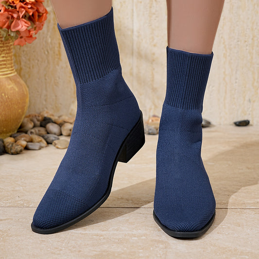 New Style Mid-calf Pointed-toe Socks That Flatter And Slim The Legs Paired With Ankle Boots