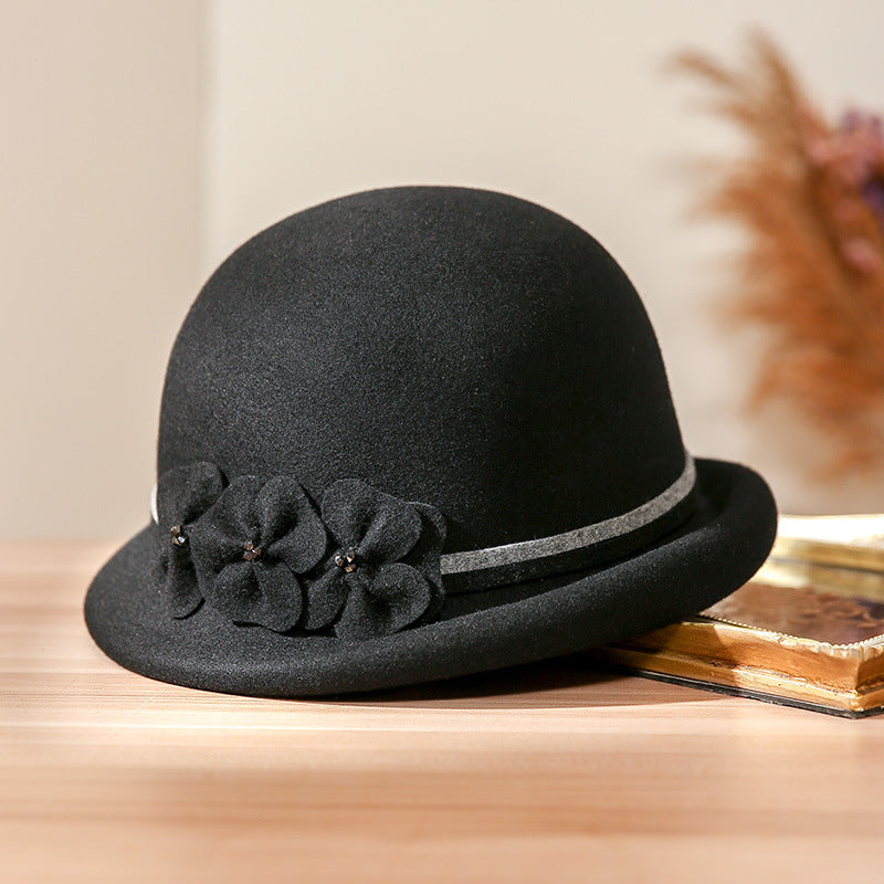 Women's All-match Woolen Elegant Flowers Beret