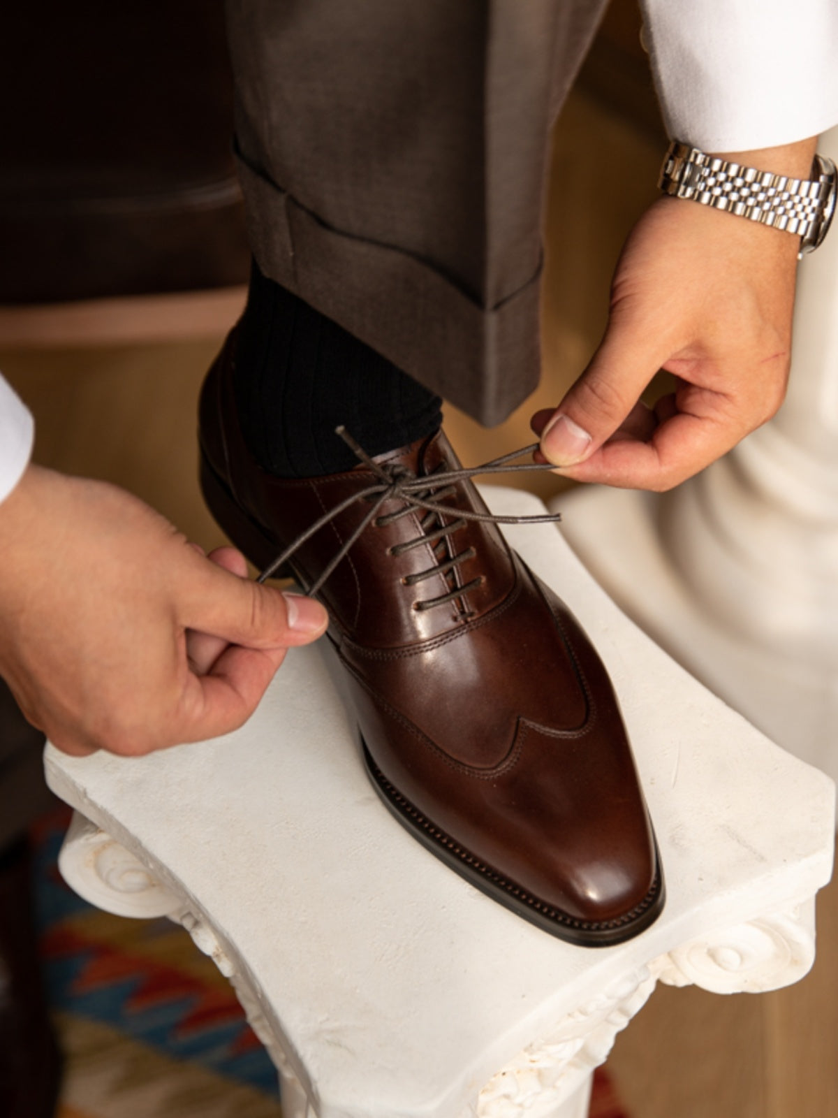 Business Formal Wear Leather Shoes Men's Brogue Shoes