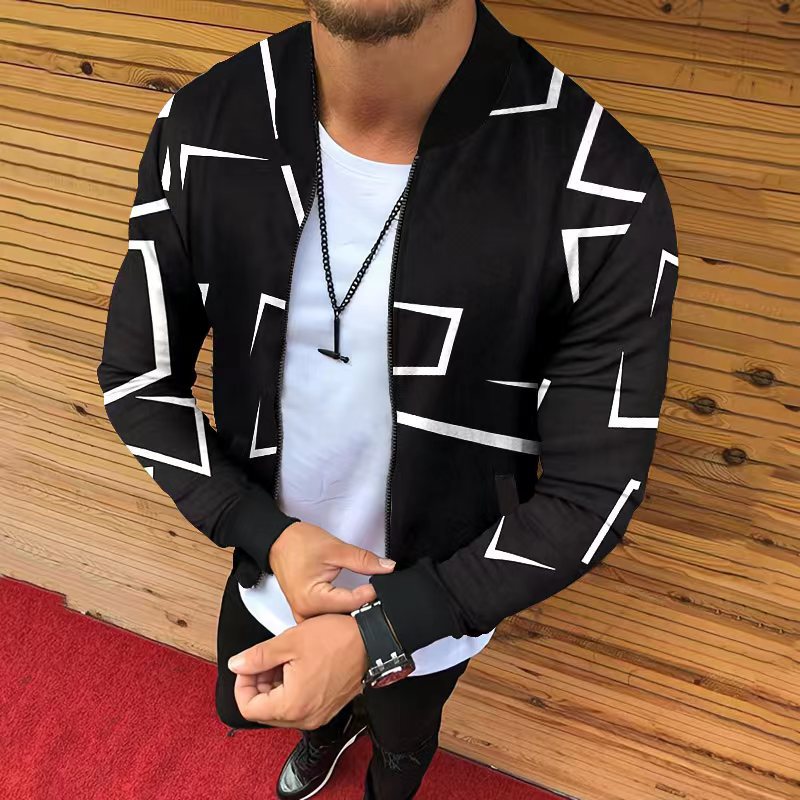 Autum Printed Casual Men's Fallwinter Jacket Coat