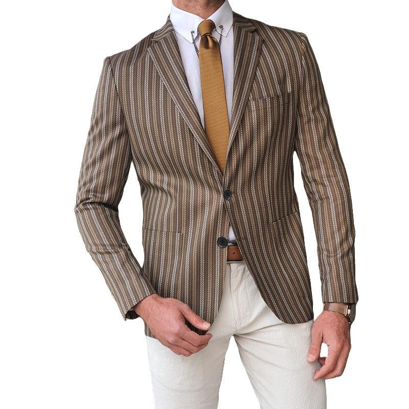 Business Casual Printed Double Button Suit Jacket