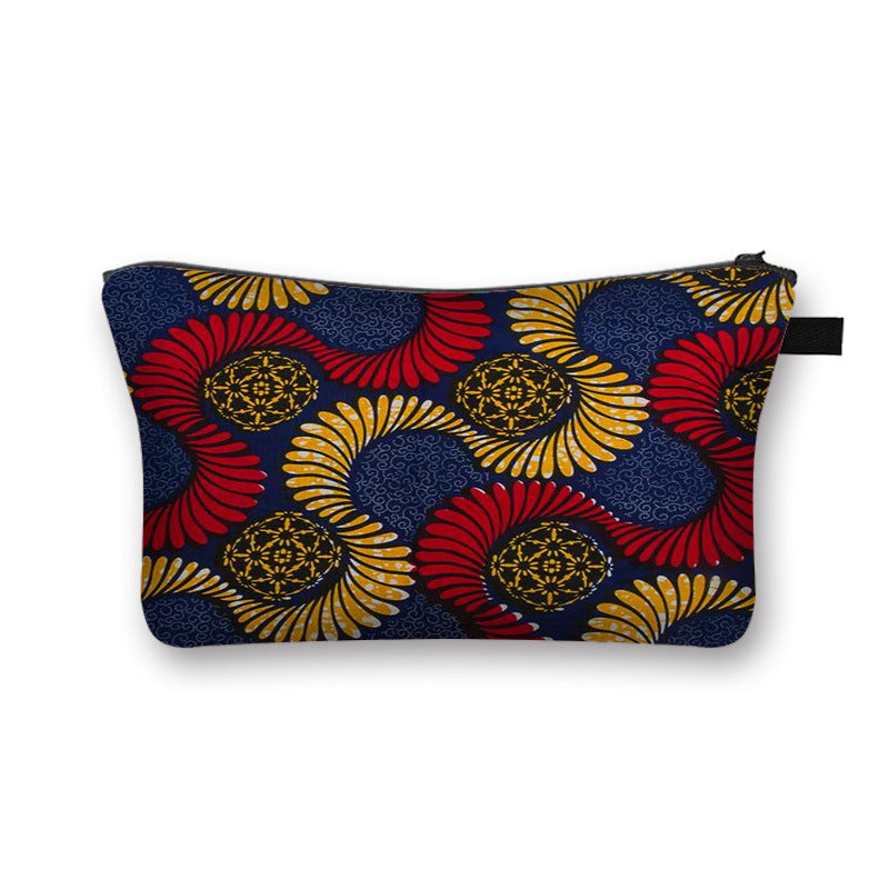 Ny Geometrisk Print Polyester Kosmetiktaske Stor Kapacitet Clutch Taske Dame Mode Rejse Opbevaringstaske