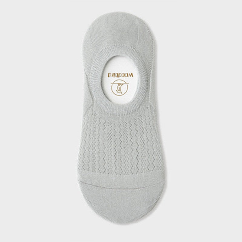 Women's Summer Mesh Thin Invisible Socks Solid Color Breathable Low-Top Silicone Non-Slip No-Slip Short Socks