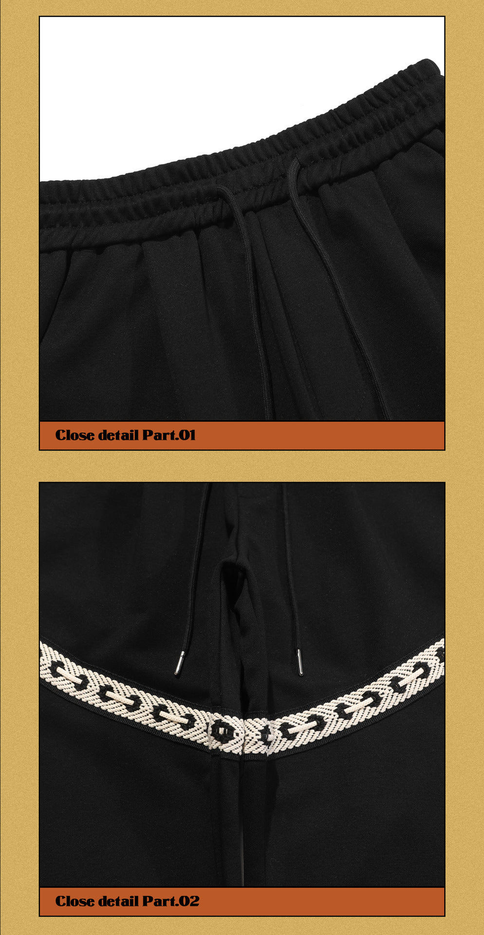 Relaxed Unisex Casual Pants Elastic Adjustment Ribbon Male