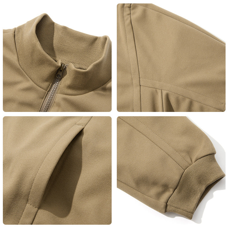 Stand Collar Sports Zipper Sweater Men's Retro