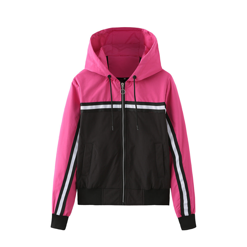 Color-blocked Thin Trench Coat For Women